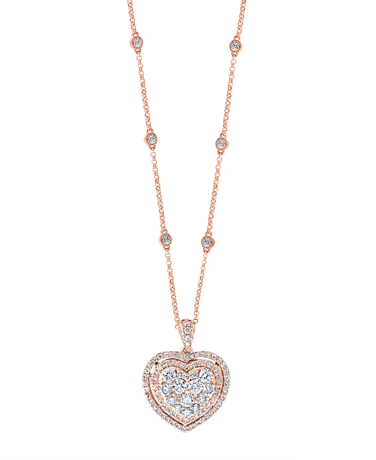 Bouquet by Effy Diamond Heart Pendant Necklace (1-1/8 ct. t.w.) in 14k White Gold or 14k- Rose Gold
