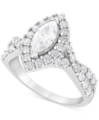 Diamond Marquise Bridal Set (2 ct. t.w.) in 14k White Gold