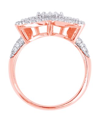 Cubic Zirconia Butterfly Ring in Fine Rose Gold Plate or Fine Silver Plate