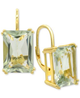 Lime Quartz Leverback Drop Earrings (12-5/8 ct. t.w.) in 14k Gold-Plated Sterling Silver (Also in White Quartz & Prasiolite)