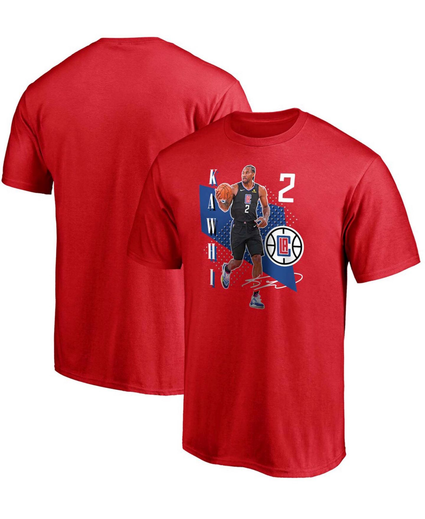 Мужская футболка Fanatics Kawhi Leonard Red LA Clippers Pick Roll — фото 2