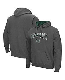 Men's Charcoal Hawaii Warriors Arch and Logo Pullover Hoodie