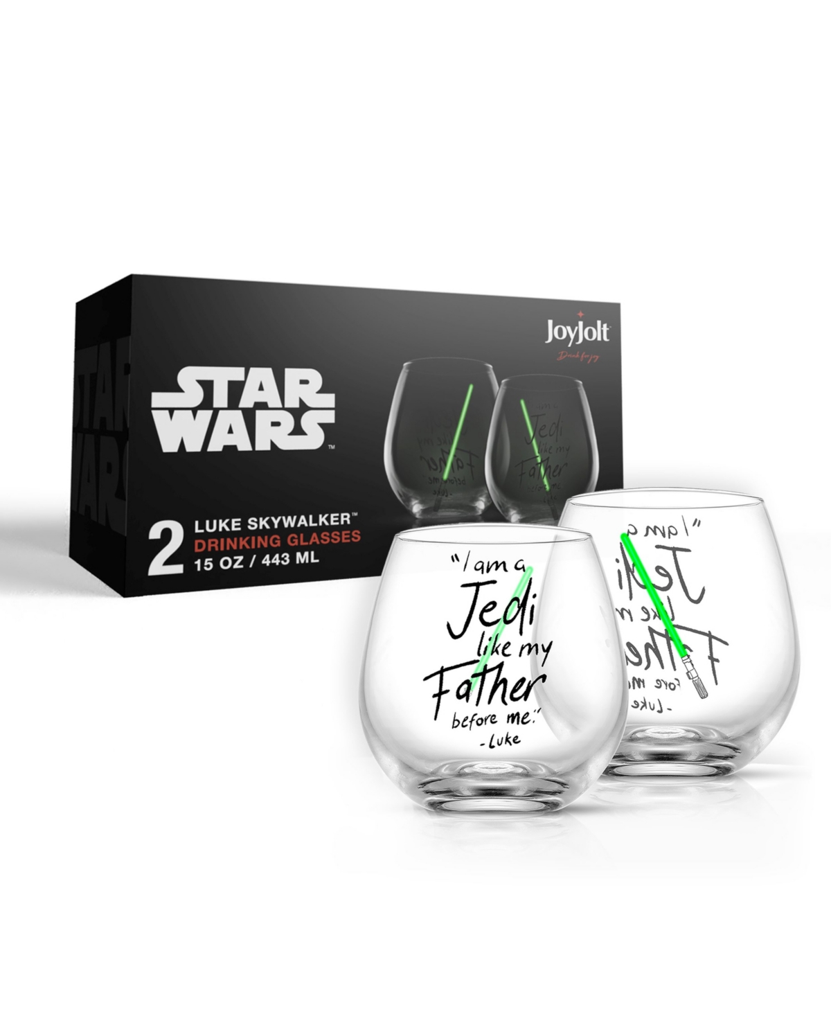 JoyJolt Star Wars New Hope Stemless Drinking Glasses, Set of 2
