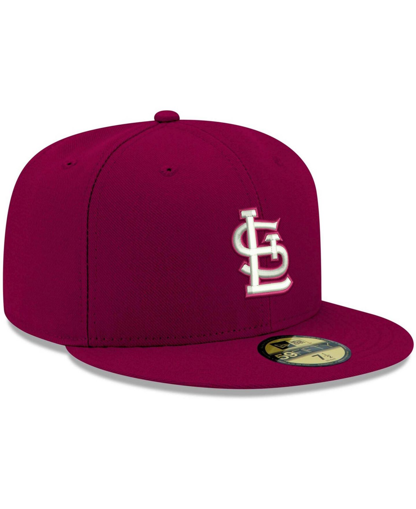 Мужская кепка New Era Cardinal St. Louis Cardinals Logo White 59FIFTY Fitted Hat — фото 4