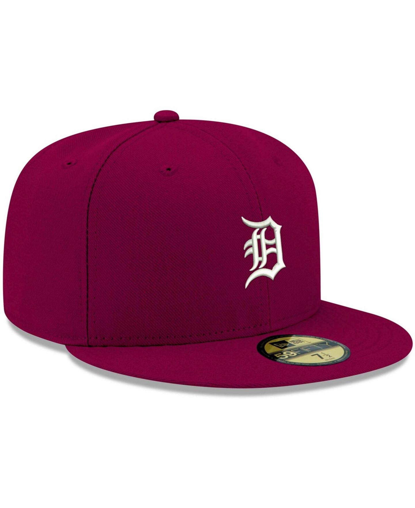 Мужская кепка New Era Cardinal Detroit Tigers Logo White 59FIFTY Fitted Hat — фото 4