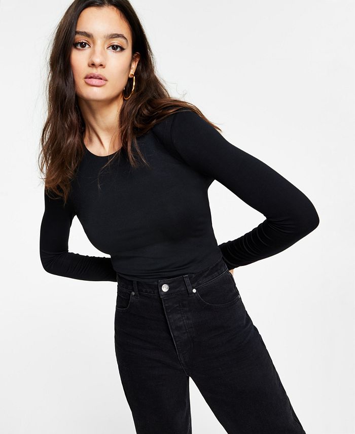 revolution Fortæl mig Bemyndige Bar III Bodycon Long-Sleeve Cropped Top, Created for Macy's - Macy's