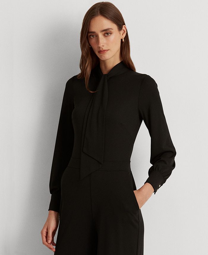 Lauren Ralph Lauren Jersey TieNeck Jumpsuit Macy's