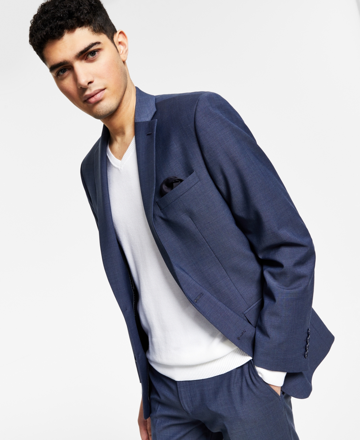 Shop Bar Iii Men's Slim-fit Wool-blend Solid Suit Jacket, Created For Macy's In Blue