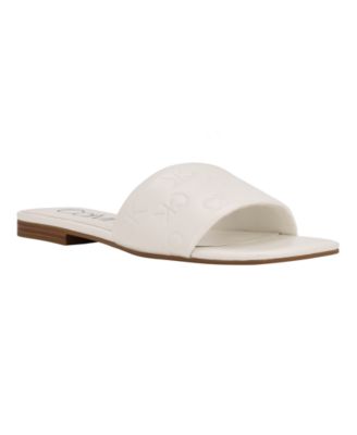 calvin klein slides women's white