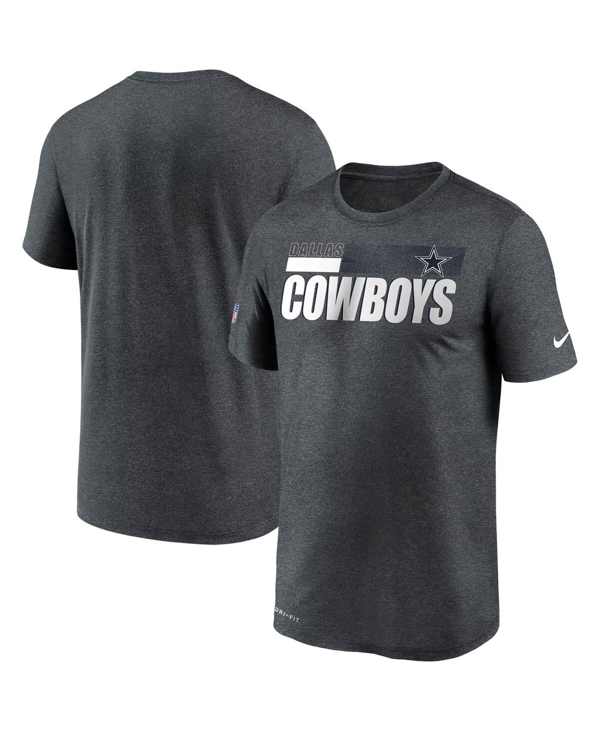 Men's Heather Charcoal Dallas Cowboys Sideline Impact Legend Performance T-shirt