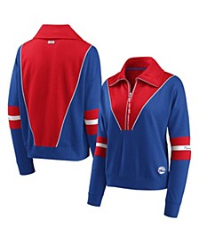 Women's Royal Philadelphia 76ers Colorblocked Half-Zip Jacket