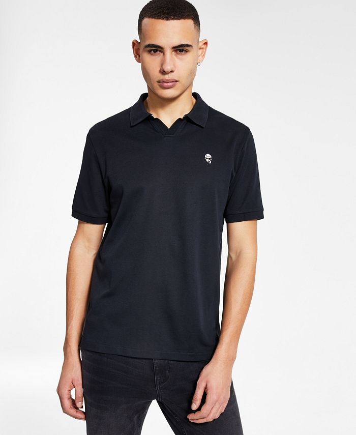 Plicht Vaccineren Verslaafde Karl Lagerfeld Paris Men's Open Collar Polo Shirt, Created for Macy's &  Reviews - Casual Button-Down Shirts - Men - Macy's