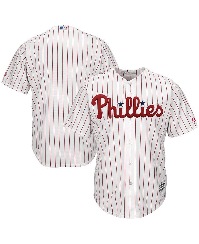 Men's Philadelphia Phillies Majestic White/Scarlet Home Official Cool Base  Team Jersey