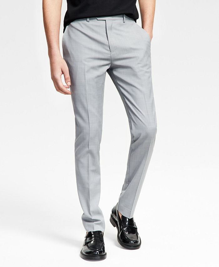 Bar III Men's Slim-Fit Wool Sharkskin Suit Pants, Created for Macy's ...