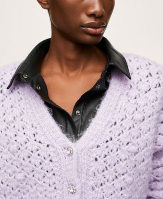 MANGO Women's Openwork Knit Cardigan