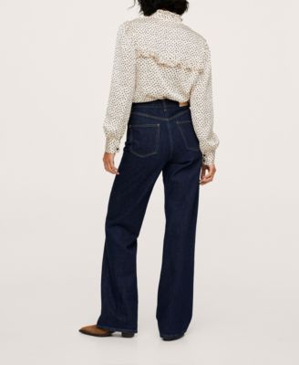 Women's Ruffles Printed Blouse