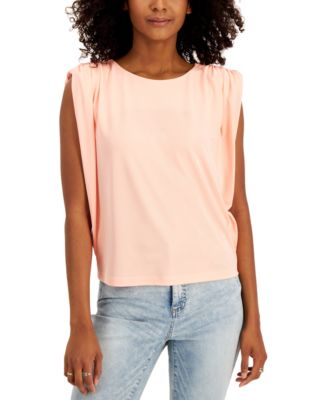INC International Concepts Women's Ruched-Shoulder Sleeveless Top ...