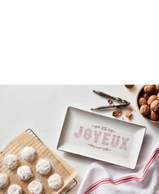☆Ry☆ 　　LE CREUSET メゾンドパリ パイディッシュ Le Creuset Noel Joyeux Stoneware Hostess Tray - Macy's