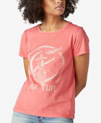 Lucky Brand Miller High-Life Graphic T-Shirt - Cayenne - Size S