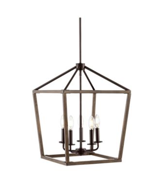 Oria 5-Light Iron Farmhouse Industrial Lantern LED Pendant