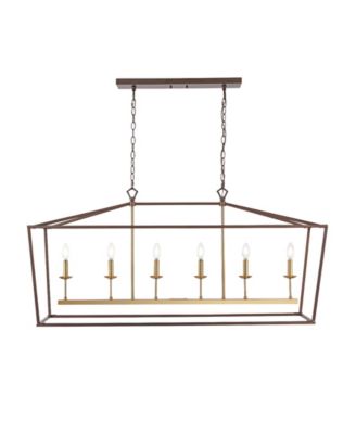 Pagoda Linear 6-Bulb Classic Traditional LED Pendant