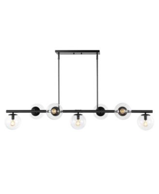 Luca Parisian 7-Light Modern Glam Iron Globe Linear LED Pendant