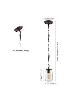 Gaines 1-Light Farmhouse Industrial Iron Mason Jar LED Pendant