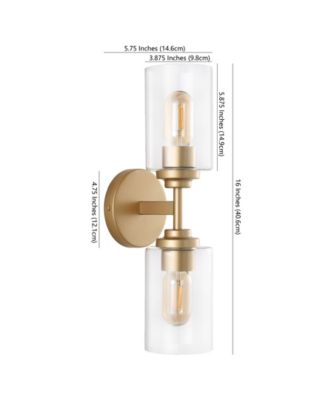 Giles 2-Light Farmhouse Industrial Iron Cylinder LED Sconce