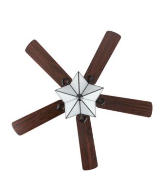 Moravia 5-Light Farmhouse Rustic Iron Star Shade LED Ceiling Fan with Remote