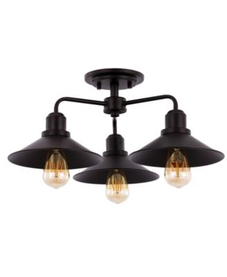 Calvin 3-Light Iron Industrial LED Pendant