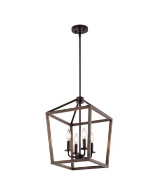 Oria 4-Light Iron Farmhouse Industrial Lantern LED Pendant