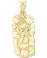 Men's Nugget Dog Tag Pendant in 10k Gold - Gold