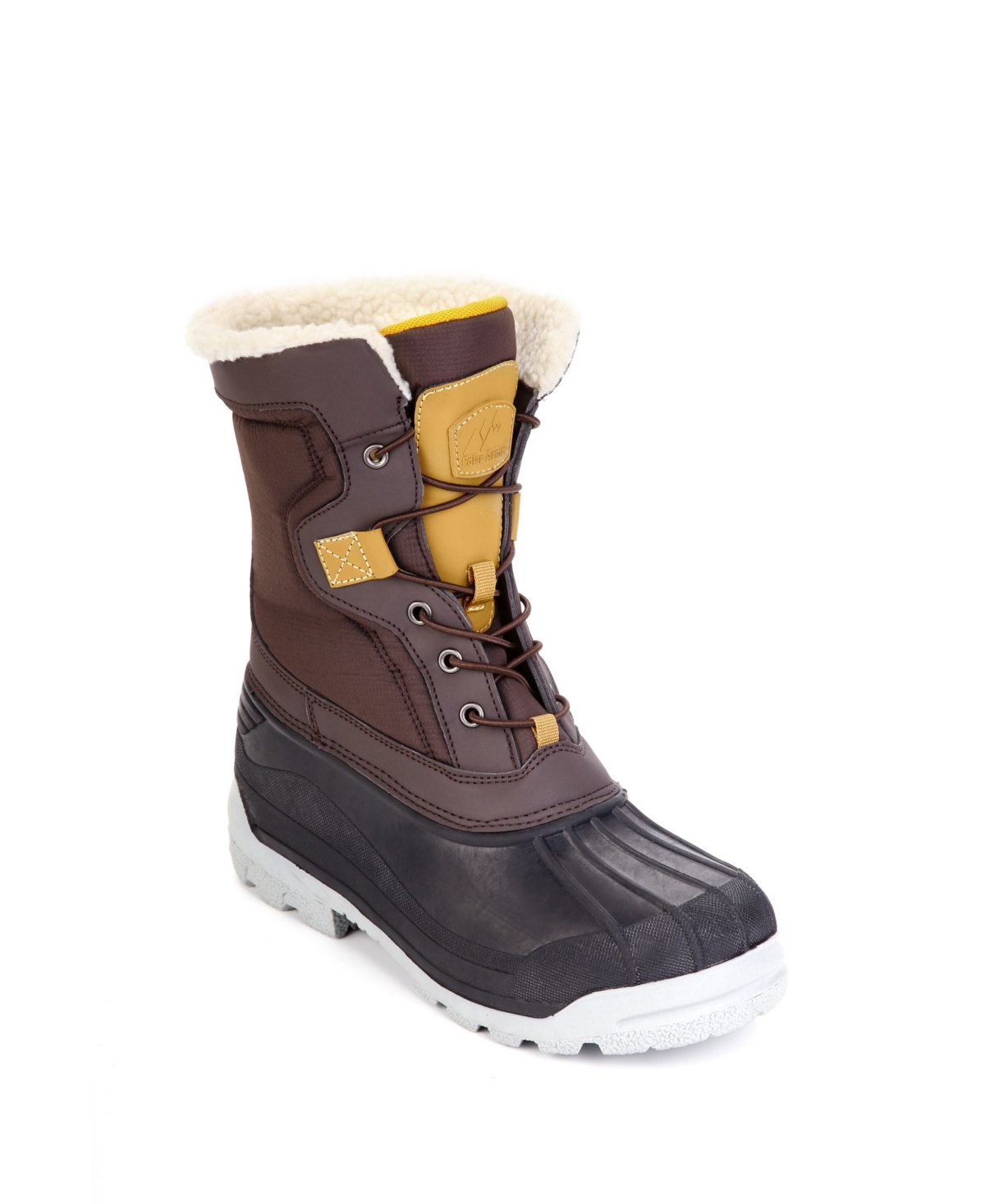 Men's All-Weather Inner Faux Fur Snow Boots - Brown