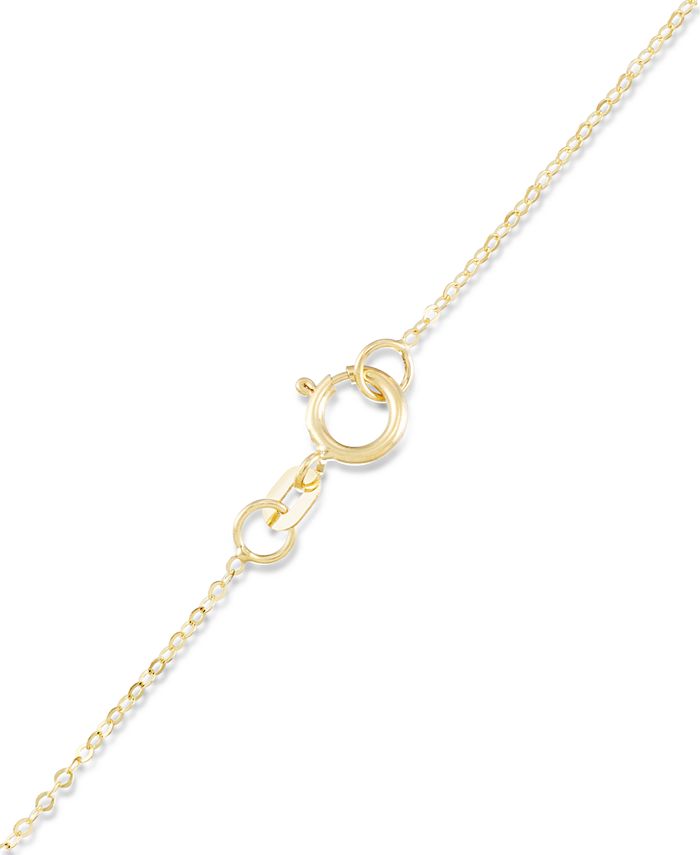 Macy's - Polished Heart Dangle 18" Collar Necklace in 10k Gold