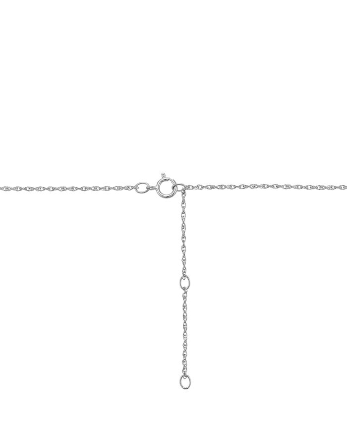 Macy's - Cultured Freshwater Pearl (7mm) & Lab-Created White Sapphire (1/5 ct. t.w.) Heart Pendant Necklace in Sterling Silver, 16" + 2" extender