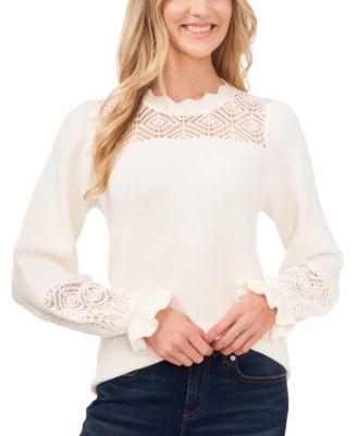 CeCe - Cotton Open-Knit Sweater