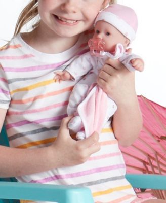 La Baby Caucasian 11" Soft Body Baby Doll Pink Outfit