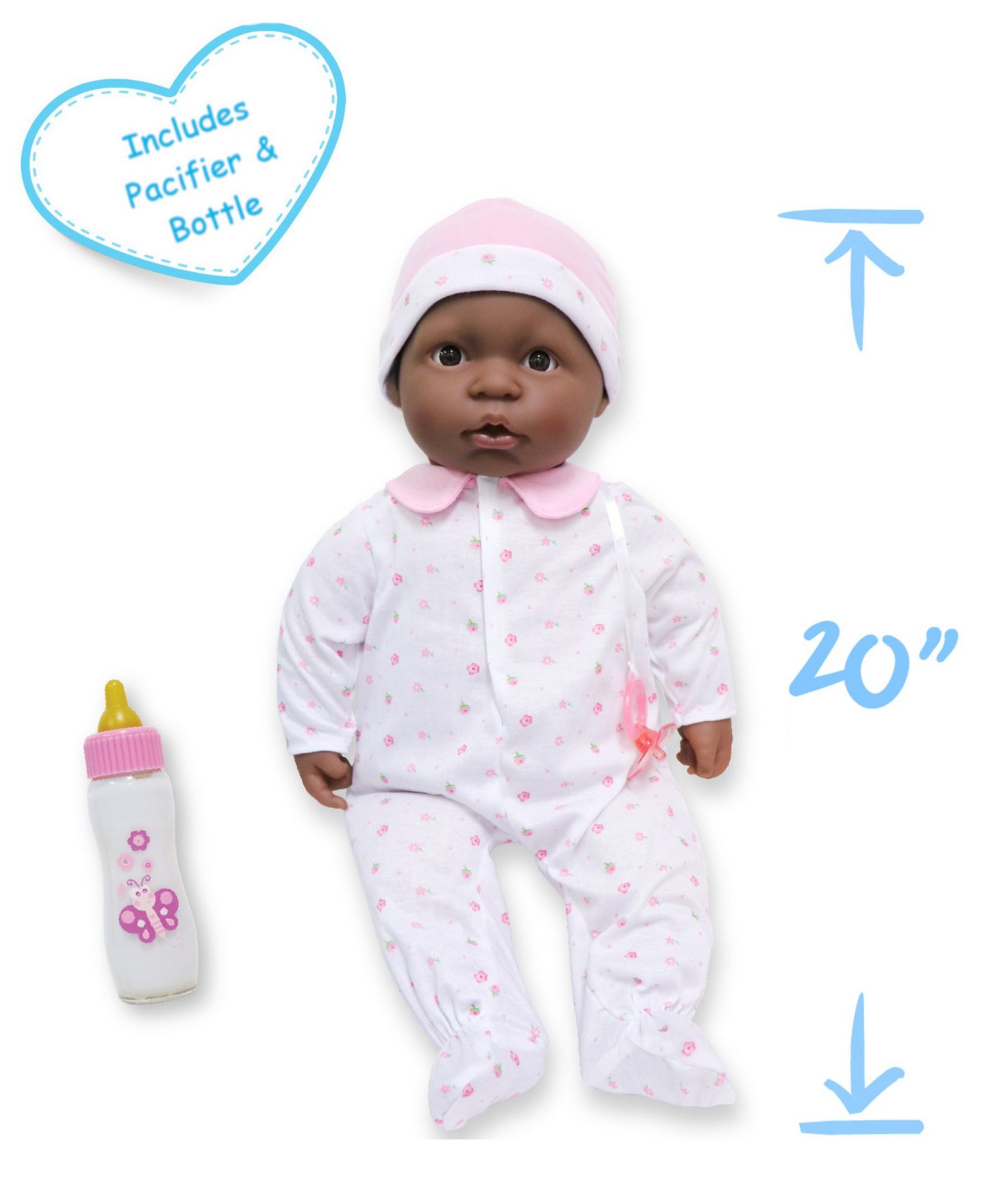 Детская кукла JC TOYS La Baby Play Doll Soft Body African American Baby Doll, 20", Ages 2+ — фото 2