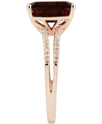 Garnet (3-3/4 ct. t.w.) & Diamond (1/10 ct. t.w.) Ring in 14k Rose Gold