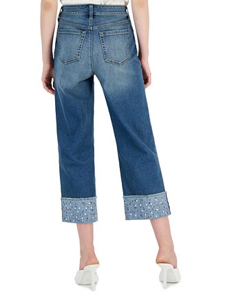 Women's High-rise Wide-leg Cropped Jeans