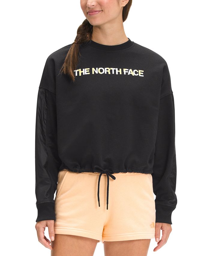 The north face drawstring waist crop hoodie sales