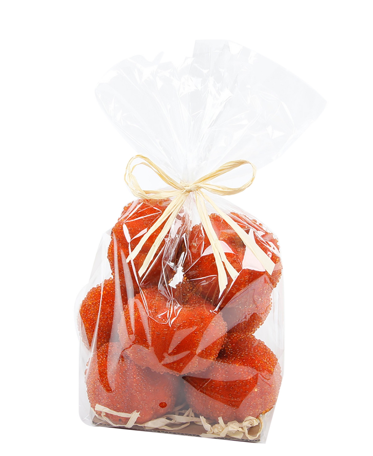 Beaded Pumpkins in Polyvinyl Chloride Bag 8 Piece Set - Orange