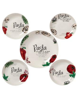 Vegetable and Herb Design Pasta by Lorren Home Trend, Set of 5