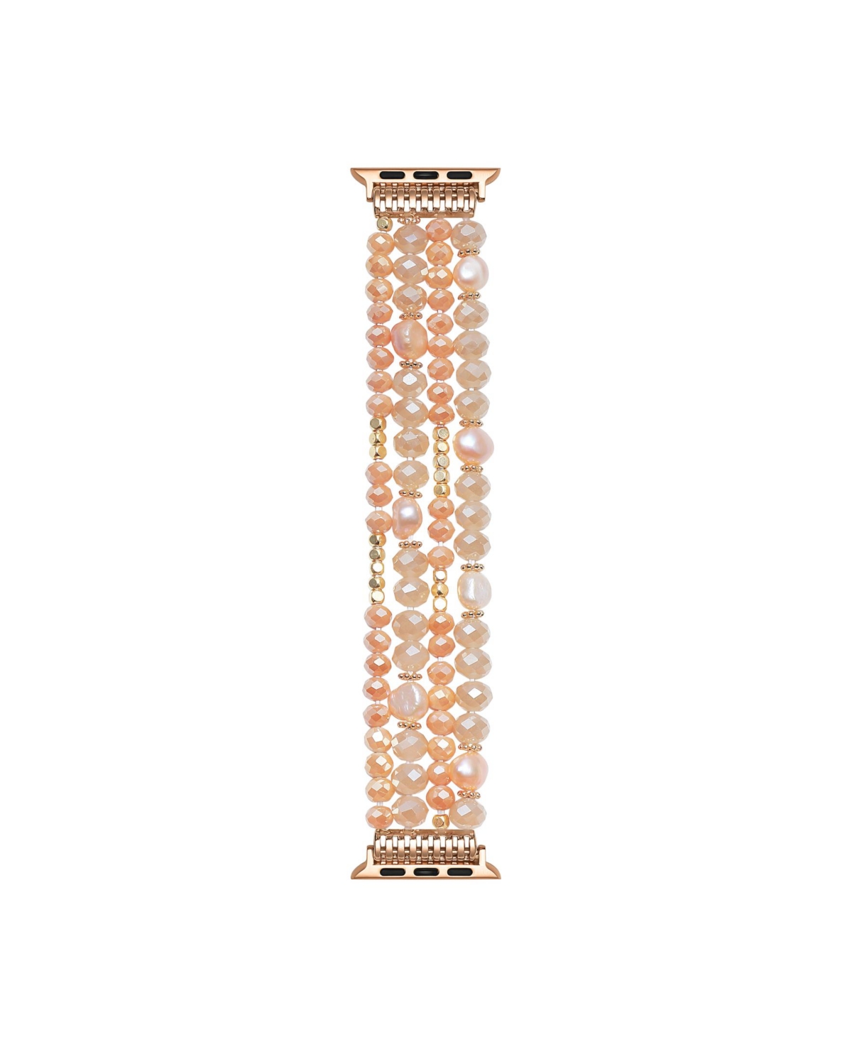 Demi Rose Gold Plated Beaded Bracelet Band for Apple Watch, 42mm-44mm - Rose Gold Plated
