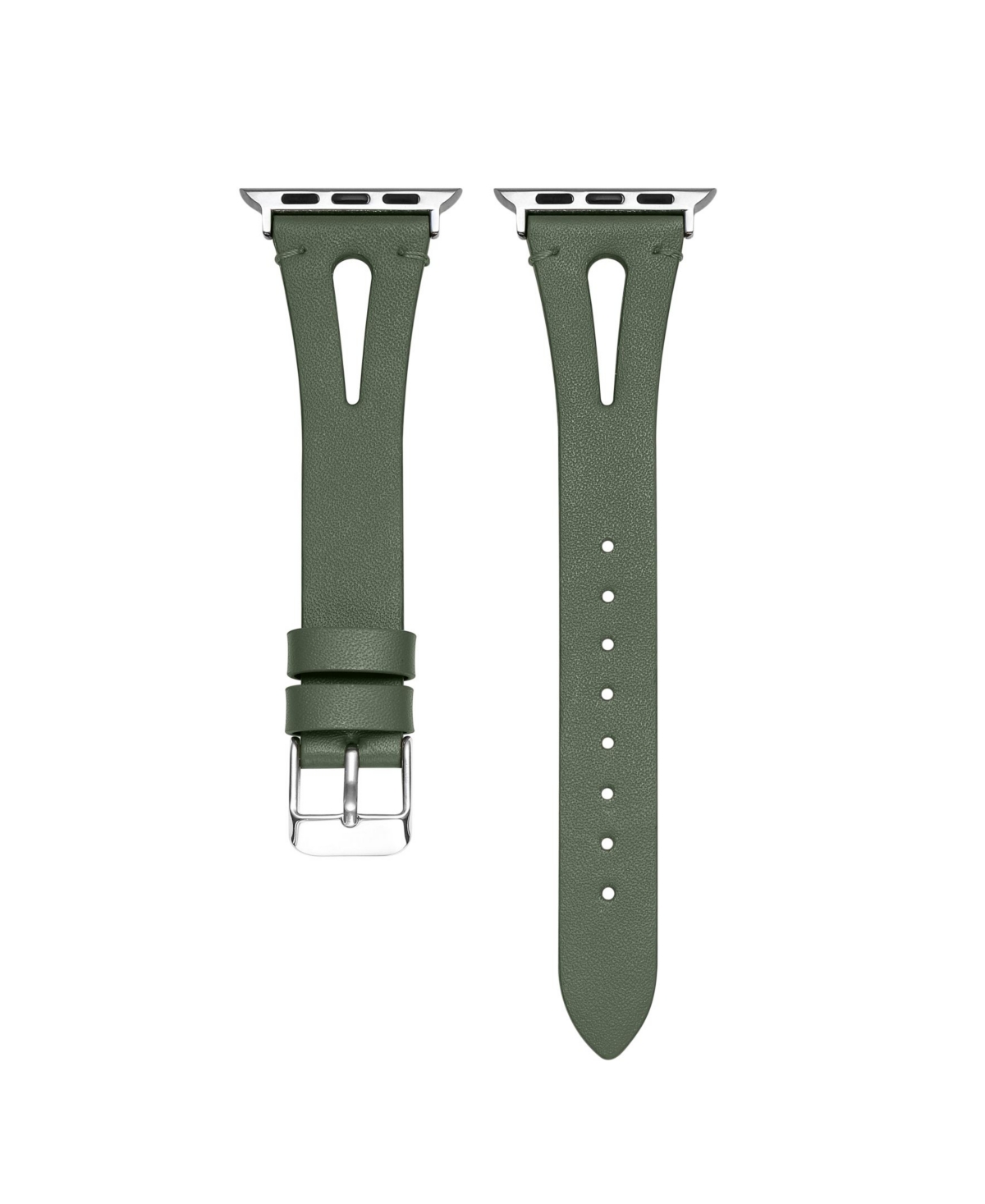 Sage Olive Green Genuine Leather Band for Apple, 38mm-40mm - Olive Green