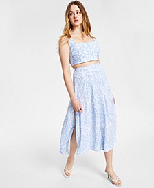 Women's Floral-Print Midi Skirt, Created for Macy's