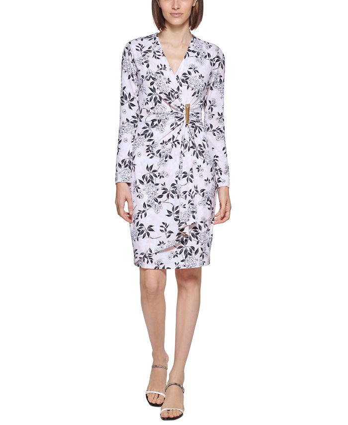 Calvin klein floral print sheath dress hotsell