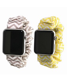 Women's Printed Silicone Scrunchie Style Apple Watch Band 2 Piece, 38mm