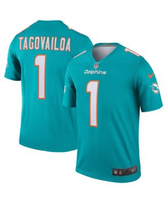 NFL Pro Line Men's Tua Tagovailoa Aqua Miami Dolphins Logo Player Jersey
