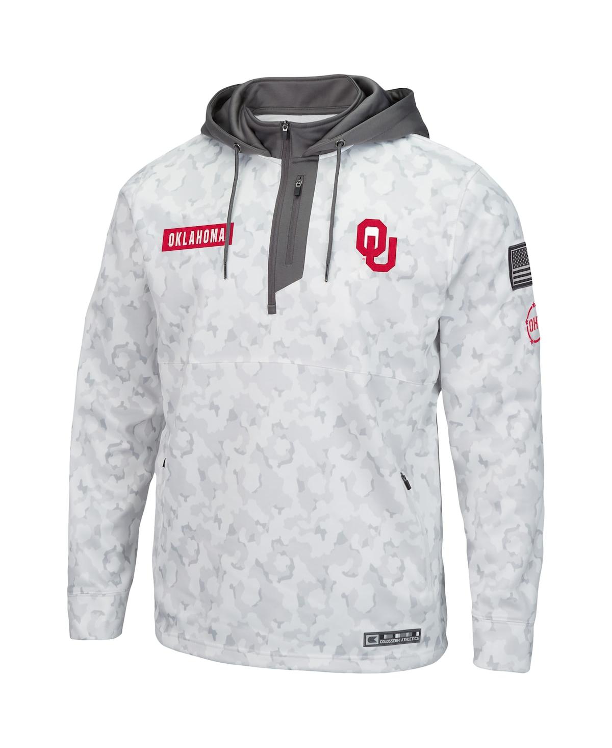 Colosseum Men's  Arctic Camo Miami Hurricanes Oht Military-inspired Appreciation Quarter-zip Hoodie In Arctic Camo
